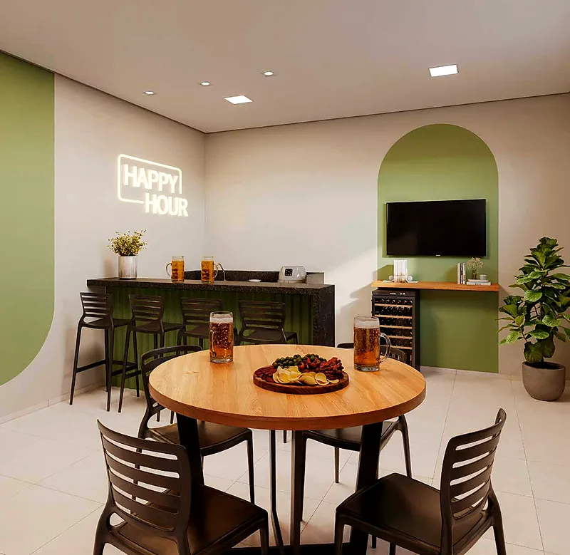 Espaço happy hour do Porto Essenza