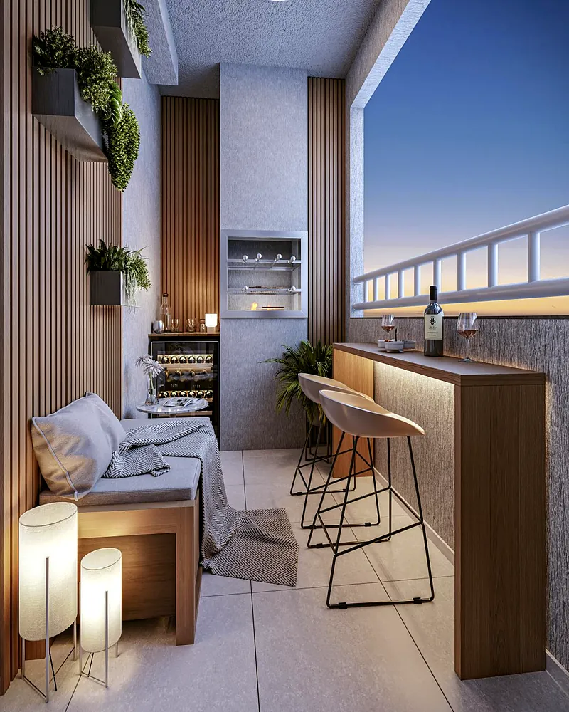 Varanda do apartamento no Porto Mônaco