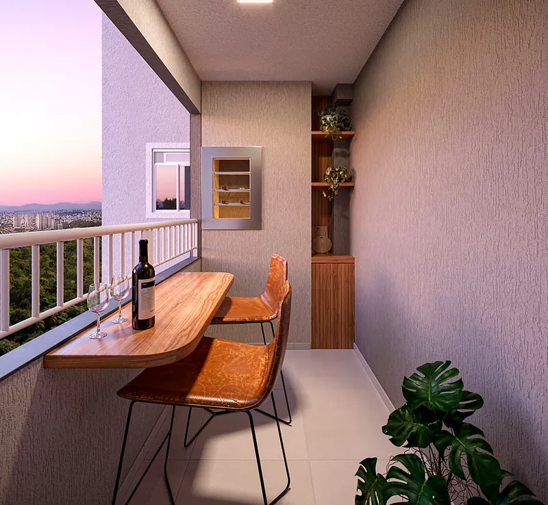 Varanda do apartamento no Residencial Porto Sevilha